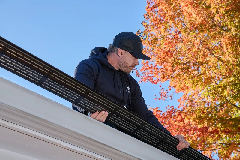 Professional installation of an Alu-Rex gutter guard